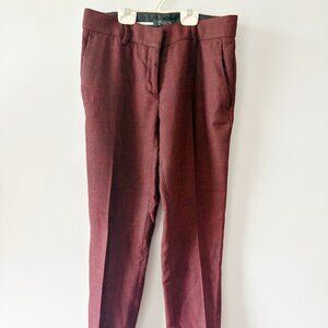 Ann Taylor Burgundy Tweed Straight Leg Trouser